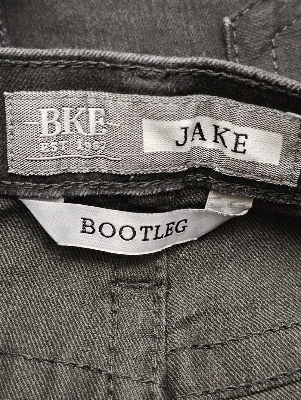BKE Buckle Jake Men's Bootleg Denim Jeans Size 36L Measures 36 x 34 Black